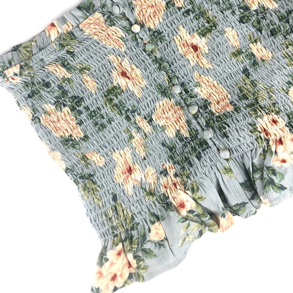 American Eagle Floral Button Up Tube Top - Picture 1 of 4